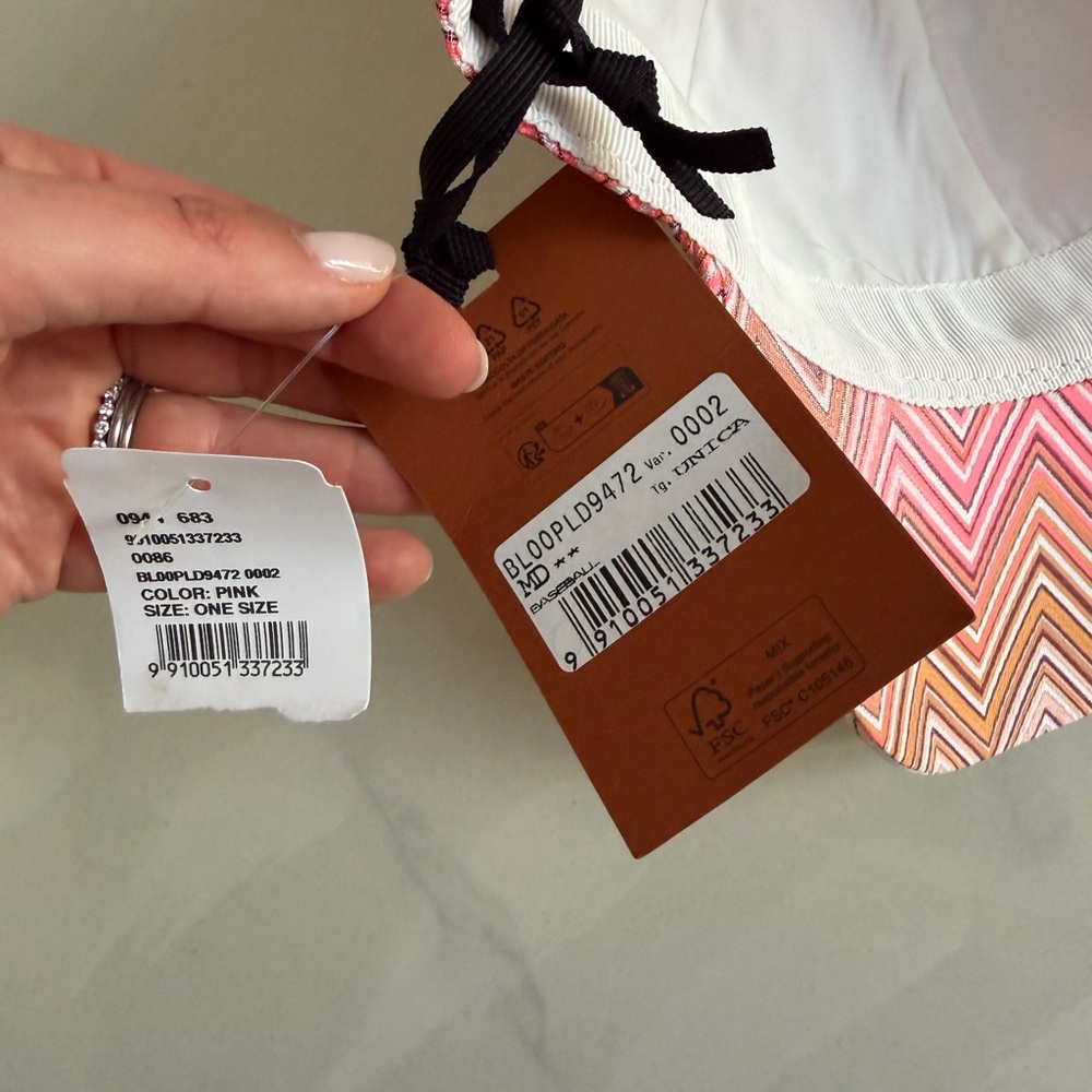 Missoni women's Chevron Pattern Pink & Orange cap - Picture 3 of 3